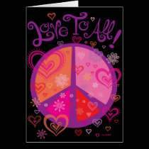 Love and the Peace Sign Valentine's Card cards