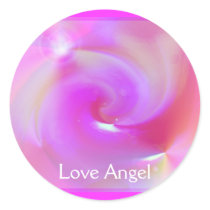 Love Angel Round Stickers