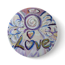 Love Angel Word Art Pin Pendant Buttons
