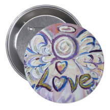 Love Angel Word Art Pin Pendant Buttons