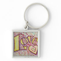 Love Art Word Painting Keychain