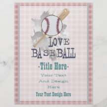 'LOVE BASEBALL' sport  Personalized Flyer