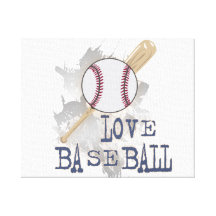 'LOVE BASEBALL' sport  print Gallery Wrap Canvas