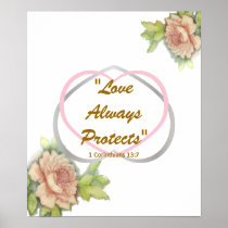 Love Biblical Message" Love Always Protects" Posters