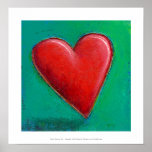 LOVE big red heart fun romantic colorful pop art Print