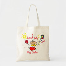 Love Big Sister Stick Figure Girl Bag