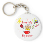 Love Big Sister Stick Figure Girl Key Chains