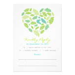 Love Bird Leaf and Heart RSVP Card