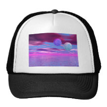 Love Birds - Abstract Pink and Purple Passion Mesh Hats