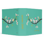 Love birds, apple blossoms branch 3 ring binder