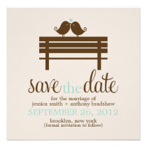 Love Birds Bench Wedding Save the Date {mint} invitations