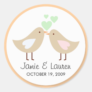 seal sticker wedding custom birds letter stickers round classic