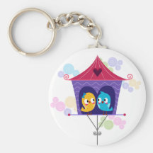 Love Birds Doodle Keychain