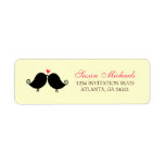 Love Birds Falling Hearts Matching Address Label