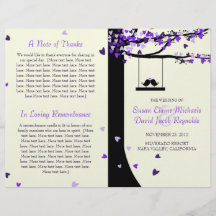 Love Birds Falling Hearts Oak Tree Program Custom Flyer