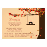 Love Birds Falling Hearts Oak Tree Reception Card Personalized Invites