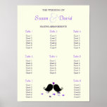 Love Birds Falling Hearts Oak Tree Seating Chart Posters