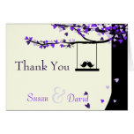 Love Birds Falling Hearts Oak Tree Thank You Note Cards