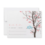 Love Birds in Tree RSVP - Pink and Blue invitations