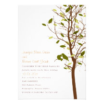 Love Birds in Tree - Rustic Green Custom Invitation