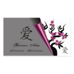 Love Birds On Sakura Tree And Chinese Love Symbol Business Card Template