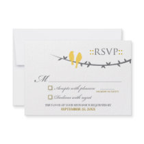 Love Birds RSVP Card (yellow & white)
