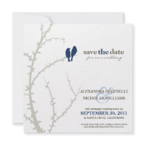 Love Birds Save the Date Announcement (navy)