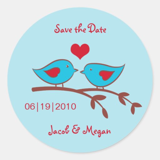 Love Birds Save the Date Label Stickers