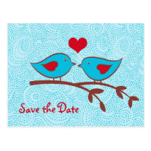 Love Birds Save the Date Postcard
