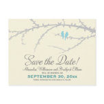 Love Birds Save the Date Postcard (baby blue)