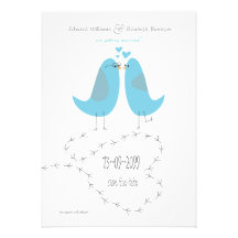 Love Birds Save the Date Wedding Announcement