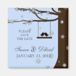 Love Birds Snowflakes Oak Tree Wedding Favour Refrigerator Magnet