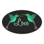 Love Birds Oval Sticker