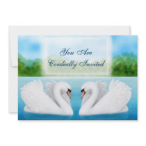 Love Birds Swans Invitation