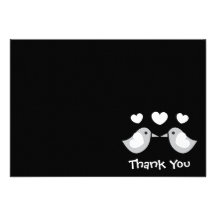 Love Birds Thank You Card (Black) Invite