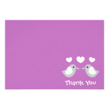 Love Birds Thank You Card (Plum Purple) Personalized Invitations