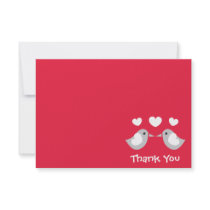 Love Birds Thank You Card (Red)