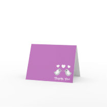 Love Birds Thank You Notecards (Plum Purple)