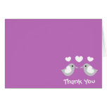 Love Birds Thank You Notecards (Plum Purple)