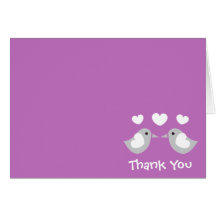 Love Birds Thank You Notecards (Plum Purple)