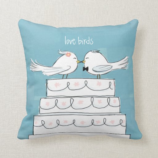 Love Birds Wedding Cake Bride & Groom Kiss Throw Pillows Zazzle