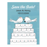 Love Birds Wedding Cake Kiss Save the Date Postcards