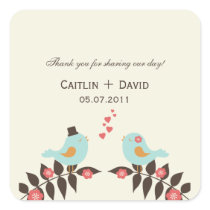 Love Birds Wedding Favour Stickers/Envelope Seals