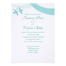 Love Birds Wedding Invitation, Teal
