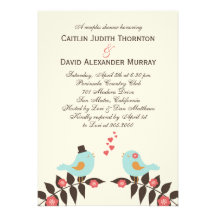 Love Birds Wedding Shower Invitation
