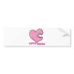 love bites biting heart bumper sticker