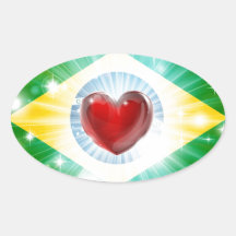 Love Brazil flag heart background Stickers