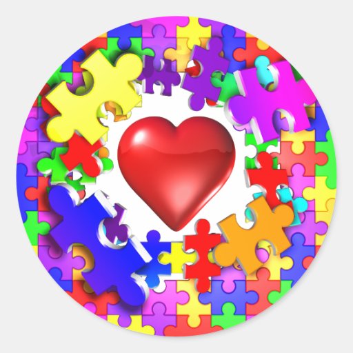 Love Breaks Thru Autism Round Stickers
