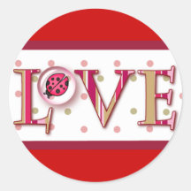 LOVE BUG BUBBLE & DOTS by SHARON SHARPE Stickers