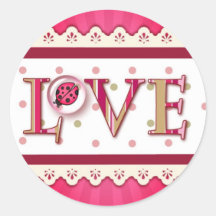 LOVE BUG BUBBLE, DOTS & STRIPES by SHARON SHARPE Stickers